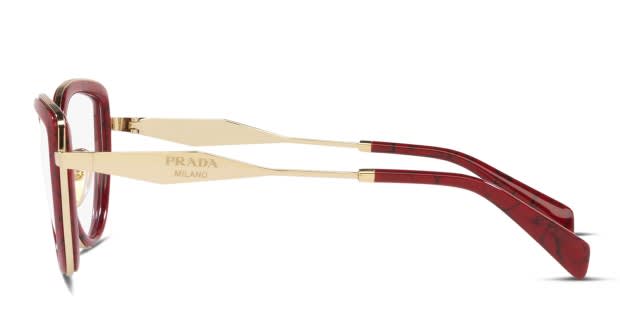 Prada PR54ZV Red, Gold Eyeglasses | Includes FREE Rx Lenses