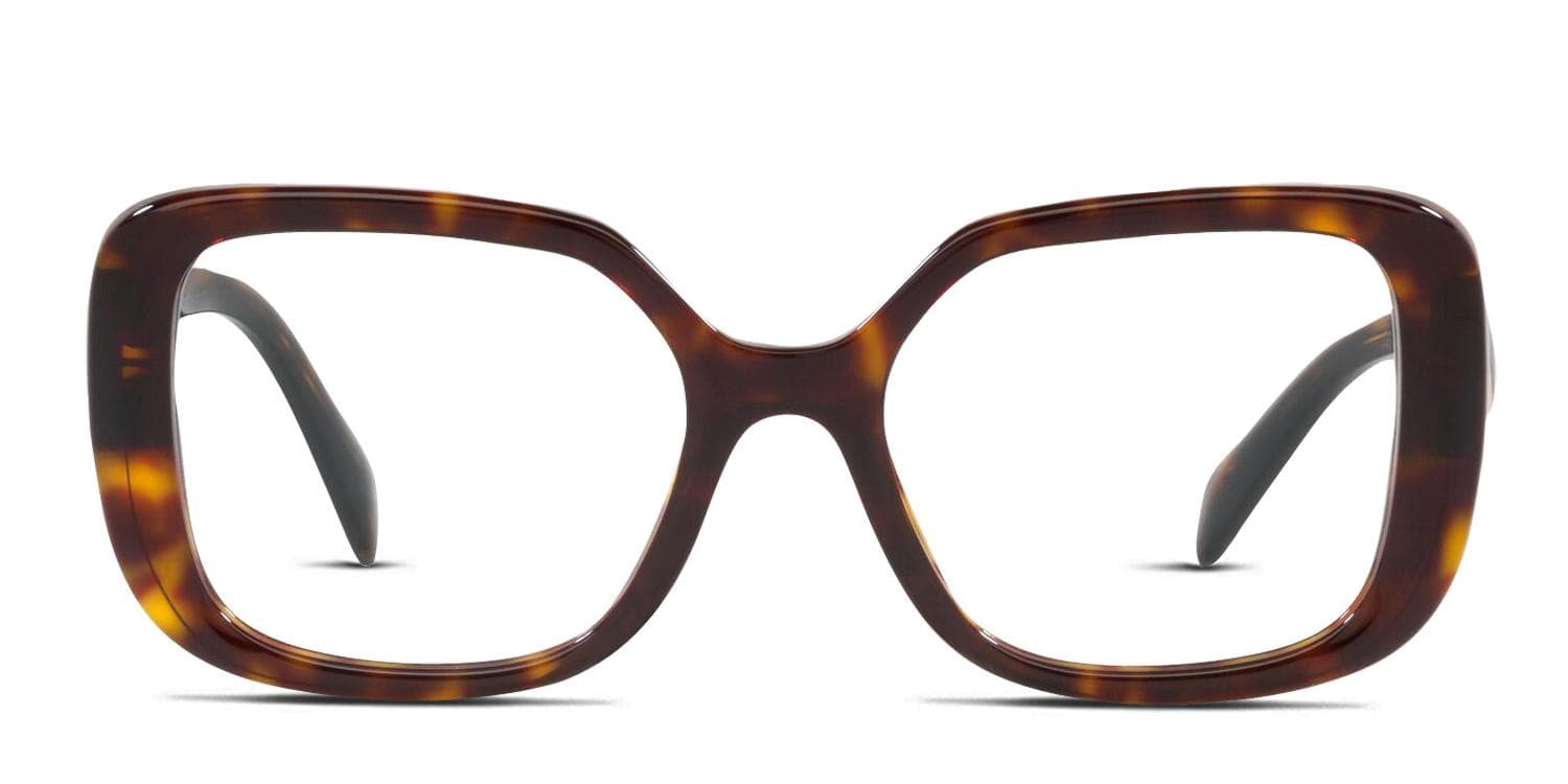 Prada GP23104 Tortoiseshell Rectangular Optical Glasses Prada PRA19V gold , tortoise frame main image 3