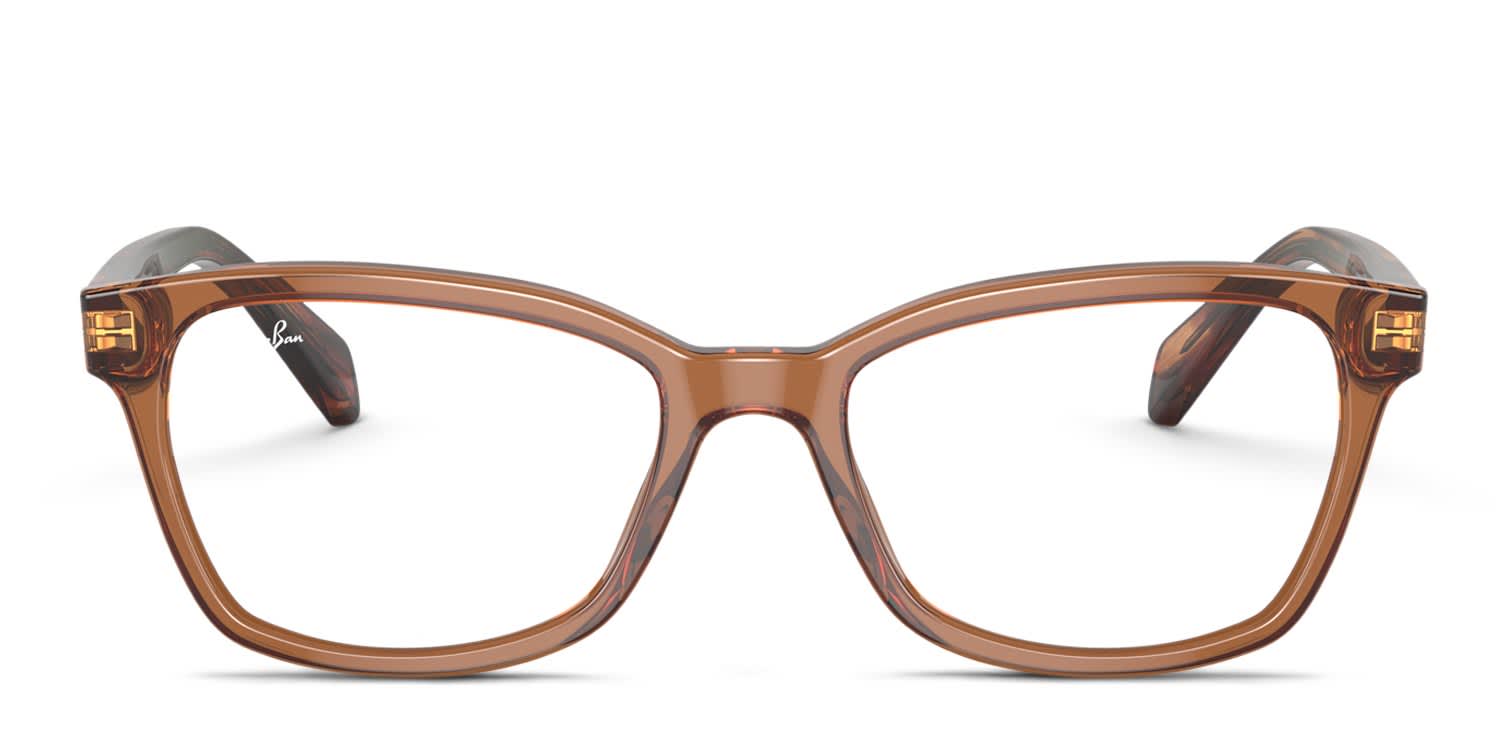Ray-Ban  Green and Brown Translucent Frame Eyeglasses and case for juniors Ray-Ban RX5279 Brown/Tortoise/Green Eyeglasses | Includes  main image 2