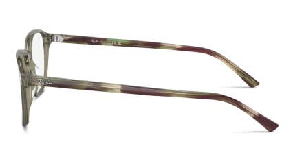 Ray-Ban RX5393 Leonard Clear, Green glasses - Clear / Green - Side View
