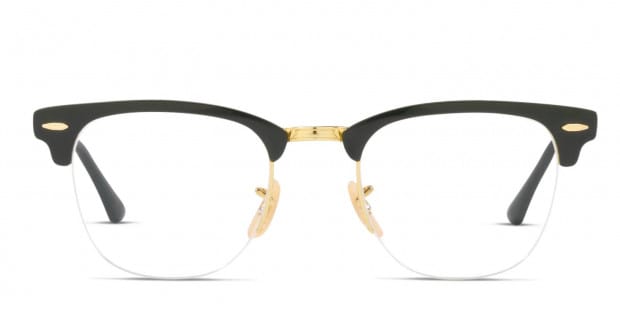 Black and gold clubmaster hot sale eyeglasses