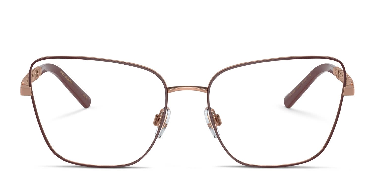 Dolce & Gabbana DG1346 Pink, Gold, Red glasses - Red / Rose Gold - Frontal View