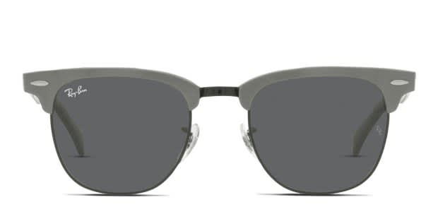 Ray-Ban Clubmaster Sunglasses in Light Gray with Black Lenses Ray-Ban Clubmaster RB3016 Sunglasses 1278B1 Gunmetal Blue  main image 4