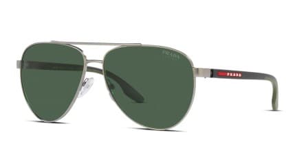 Prada Linea Rossa PS 52YS Gunmetal/Green glasses - Gunmetal / Green - Angle View