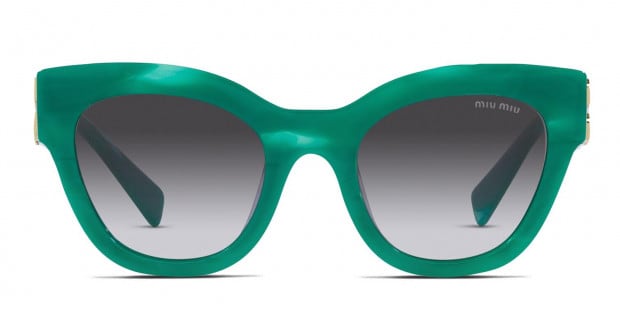 Miu Miu MU 01YS Green Prescription Sunglasses - 50% Off Lenses