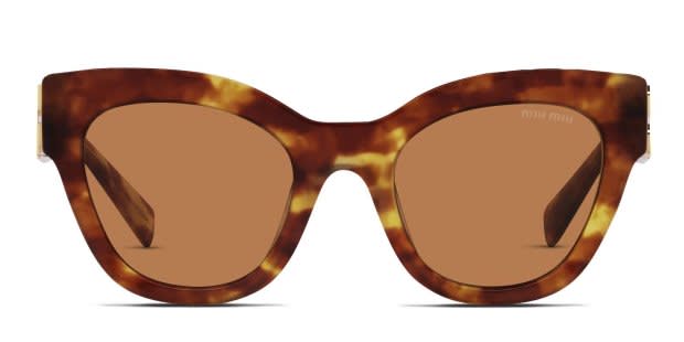 ミュウミュウ ブラウン・トータス 伊達メガネ Miu Miu MU 01YS Tortoise Prescription Sunglasses - 50% Off Lenses