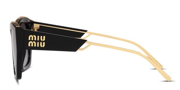 Miu Miu MU 02YS Shiny Black, Gold Prescription Sunglasses - 50