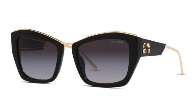 Miu Miu MU 02YS Shiny Black, Gold Prescription Sunglasses
