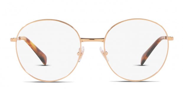 Rose gold round eyeglasses sales
