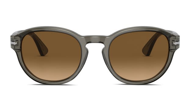Persol PO3304S gray frame with brown polarized lenses. Lenses provide 100 UV protection