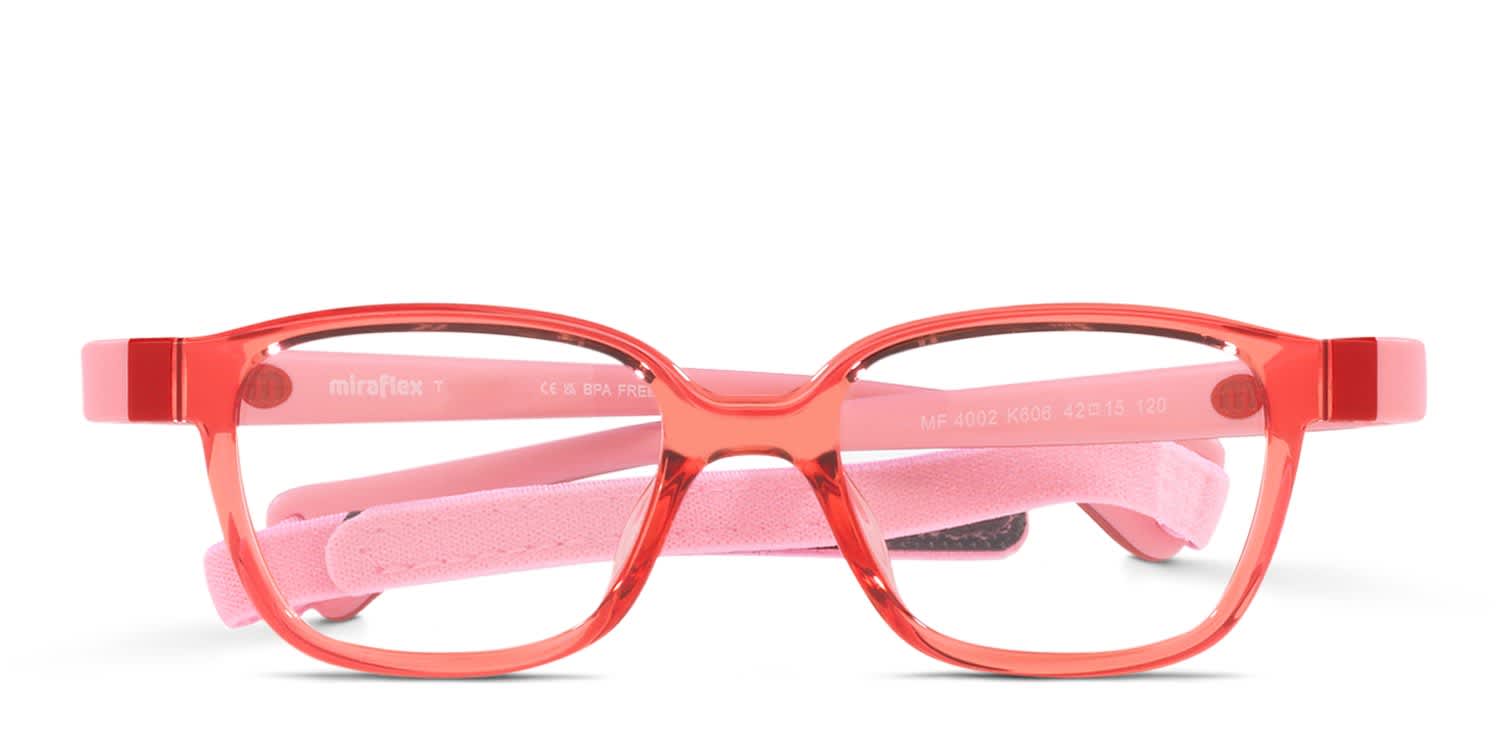 Miraflex MF4002 Kids Red, Clear glasses - Red / Clear - Frontal View