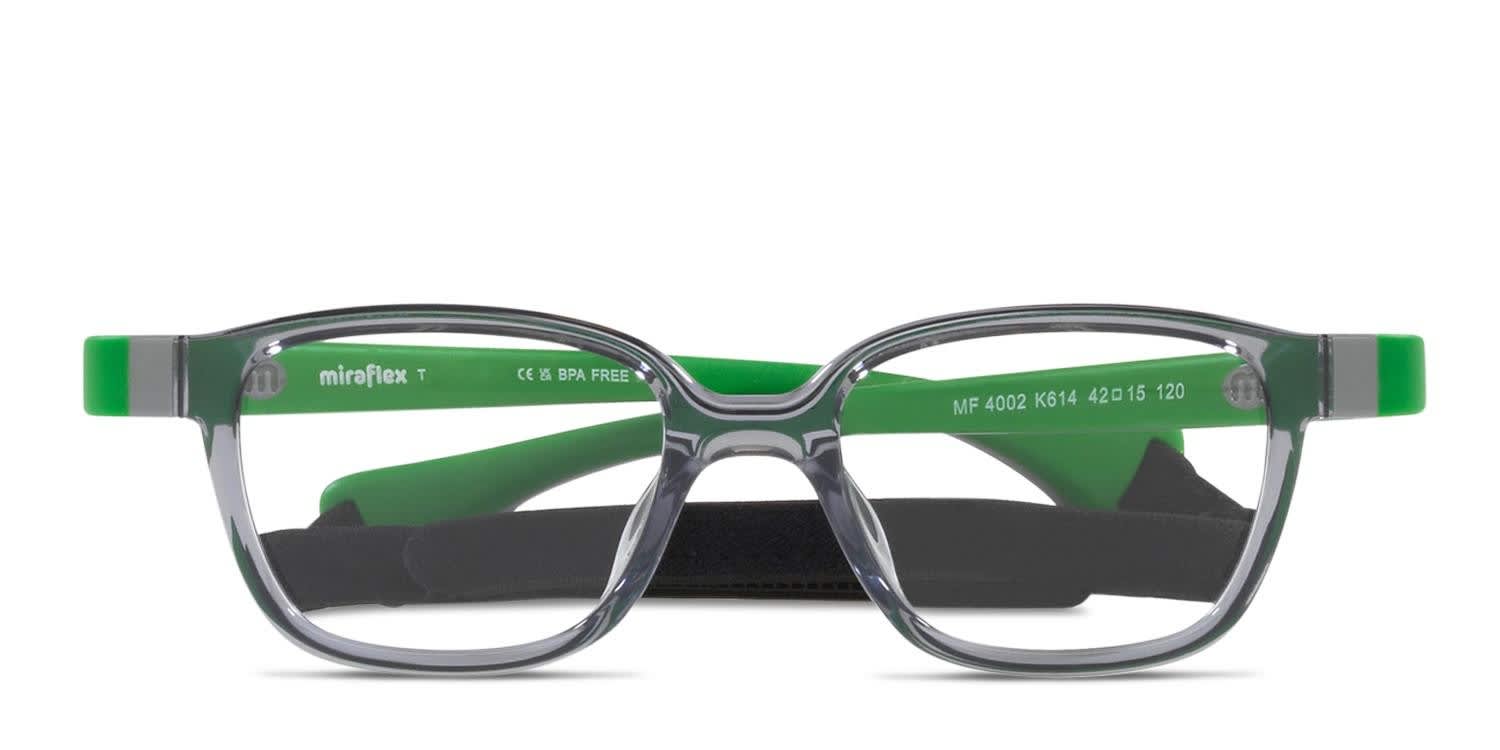 Miraflex MF4002 Kids Gray, Clear Prescription Eyeglasses