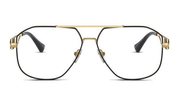Versace VE1287 Black , Gold Eyeglasses | Includes FREE Rx Lenses