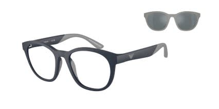 Emporio Armani EK4001 w/Clip-On Kids Blue, Gray glasses - Blue / Gray - Angle View