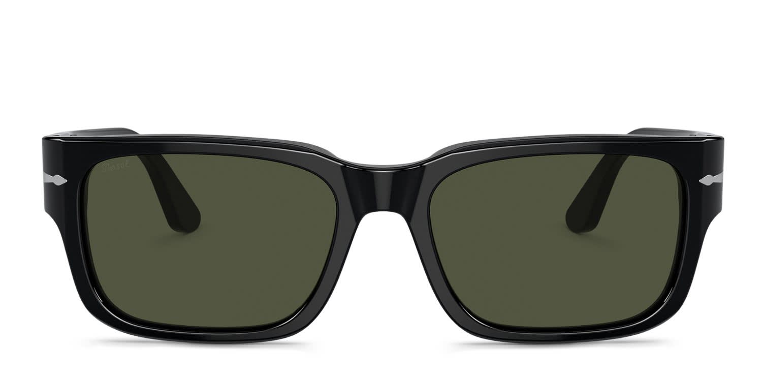 Persol PO3315S Black, Green glasses - Black / Green - Frontal View