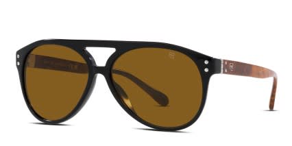 Ralph Lauren RL8211U The Cruiser Universal Fit Black , Brown glasses - Black / Brown - Angle View