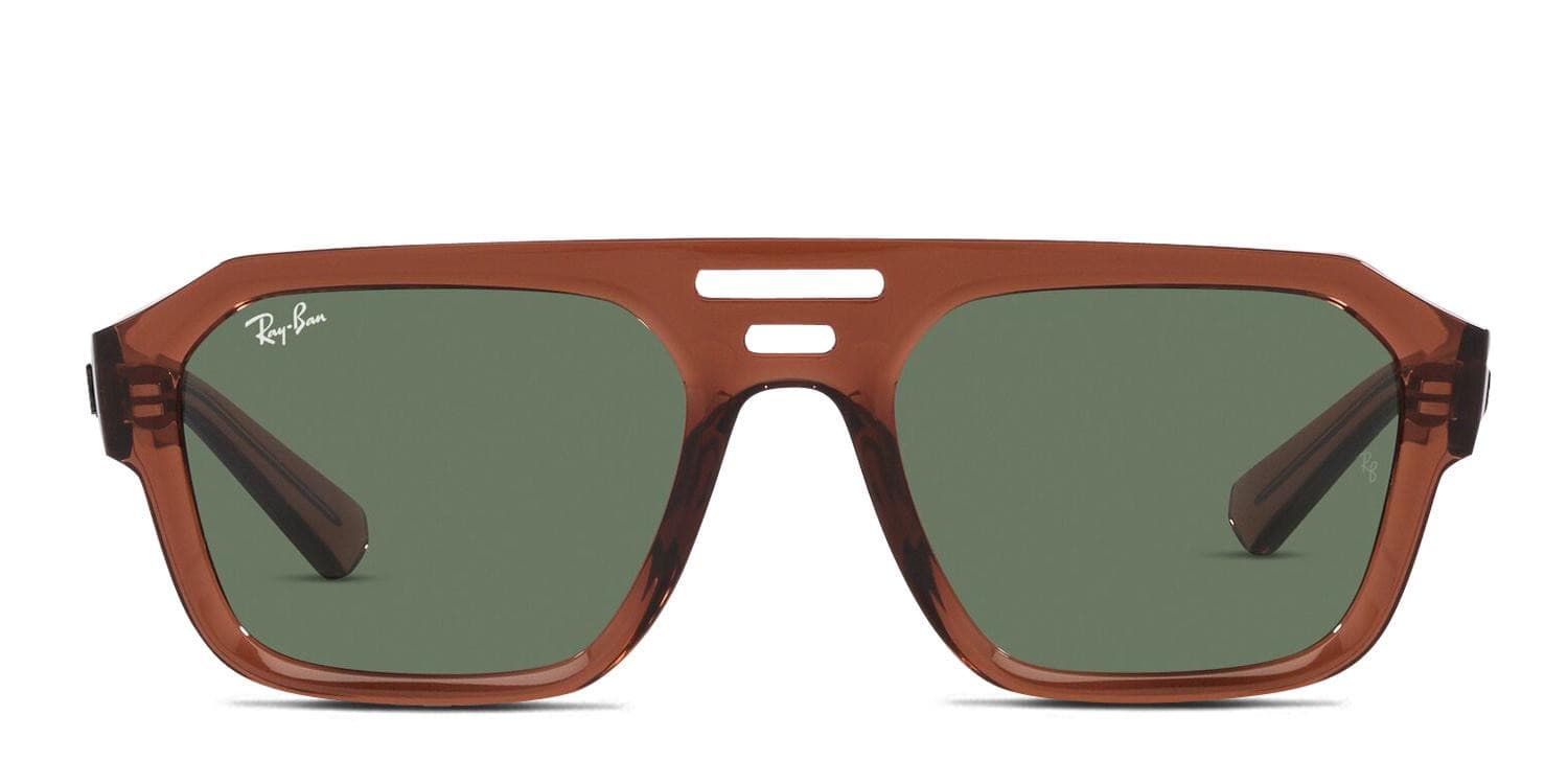 Ray-Ban RB4397 Corrigan Brown, Clear glasses - Brown / Clear - Frontal View