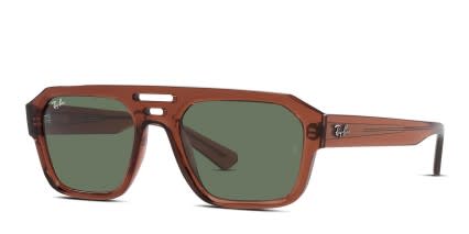 Ray-Ban RB4397 Corrigan Brown, Clear glasses - Brown / Clear - Angle View