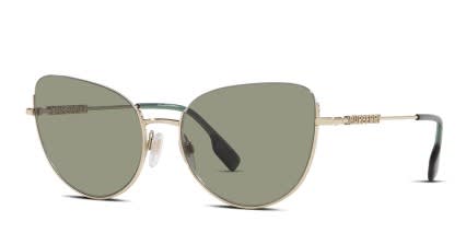 Burberry BE3144 Harper Gold, Green glasses - Gold / Green - Angle View