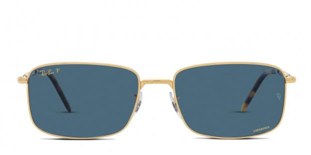 Ray-Ban RB3717 Gold, Blue Prescription Sunglasses - 50% Off Lenses