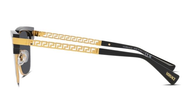 Versace VE4447 Black, Gold Prescription Sunglasses - 50% Off Lenses