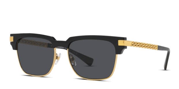 N*O様 VERSACE グレカサングラス ブラック/ゴールド　VE4447 美 Versace VE4447 Black, Gold Prescription Sunglasses - 50% Off Lenses