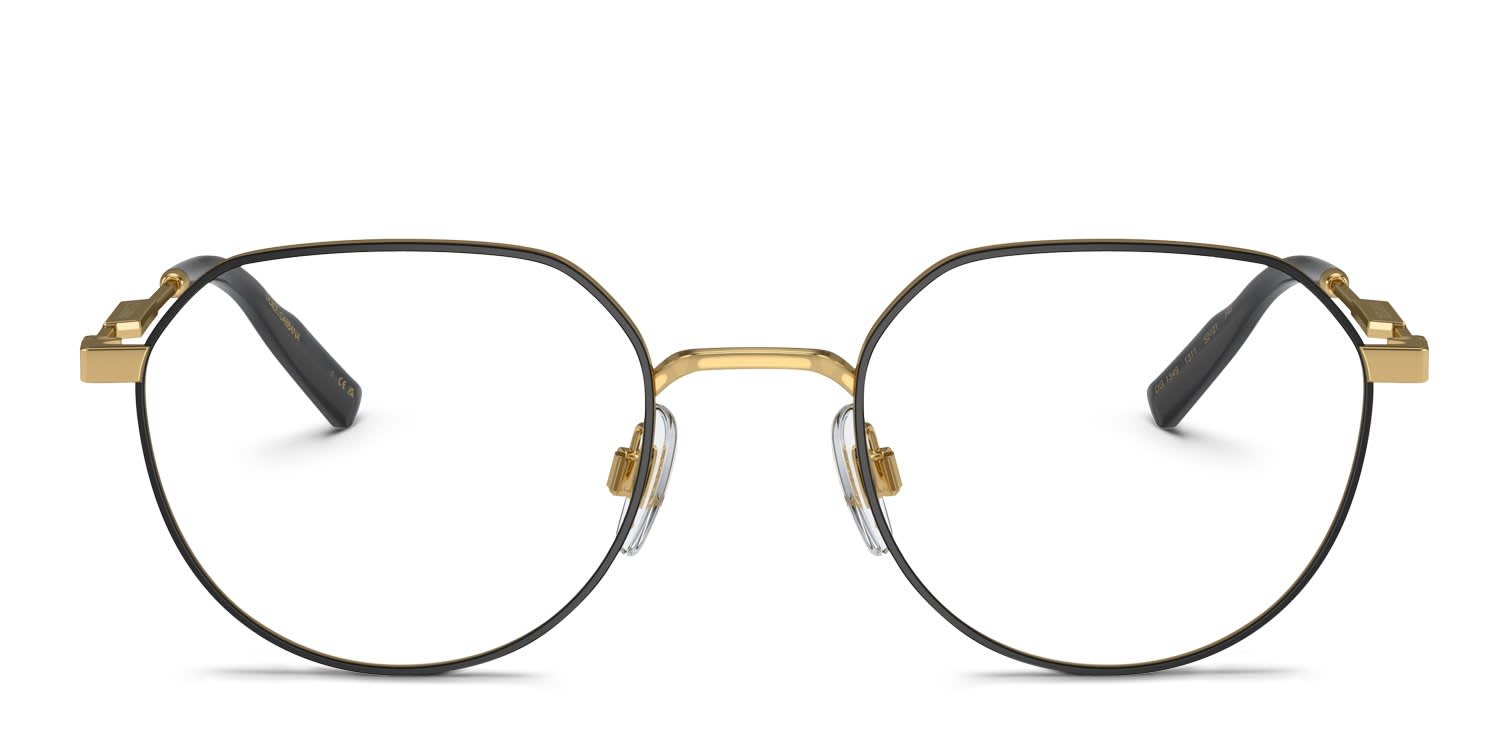 Dolce & Gabbana DG1349 Gold, Black glasses - Gold / Black - Frontal View