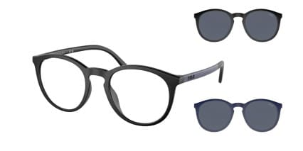 Polo Ralph Lauren PH4183U w/Clip-On Matte Black glasses - Matte Black - Angle View