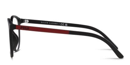 Polo Ralph Lauren PH4183U w/Clip-On Matte Black, Red glasses - Matte Black / Red - Side View