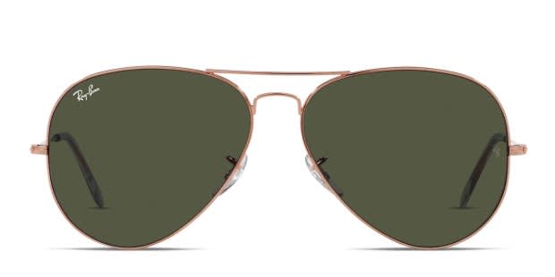 ?RAYBAN aviators AVIATOR ROSE GOLD Sunglasses in Rose Gold and Dark Grey  main image 4