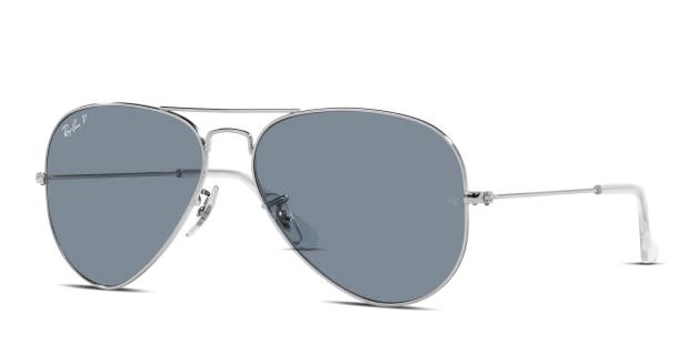 Ray Ban RB3025 Aviator Large Metal Blue Silver Prescription Sunglasses 50 Off Lenses