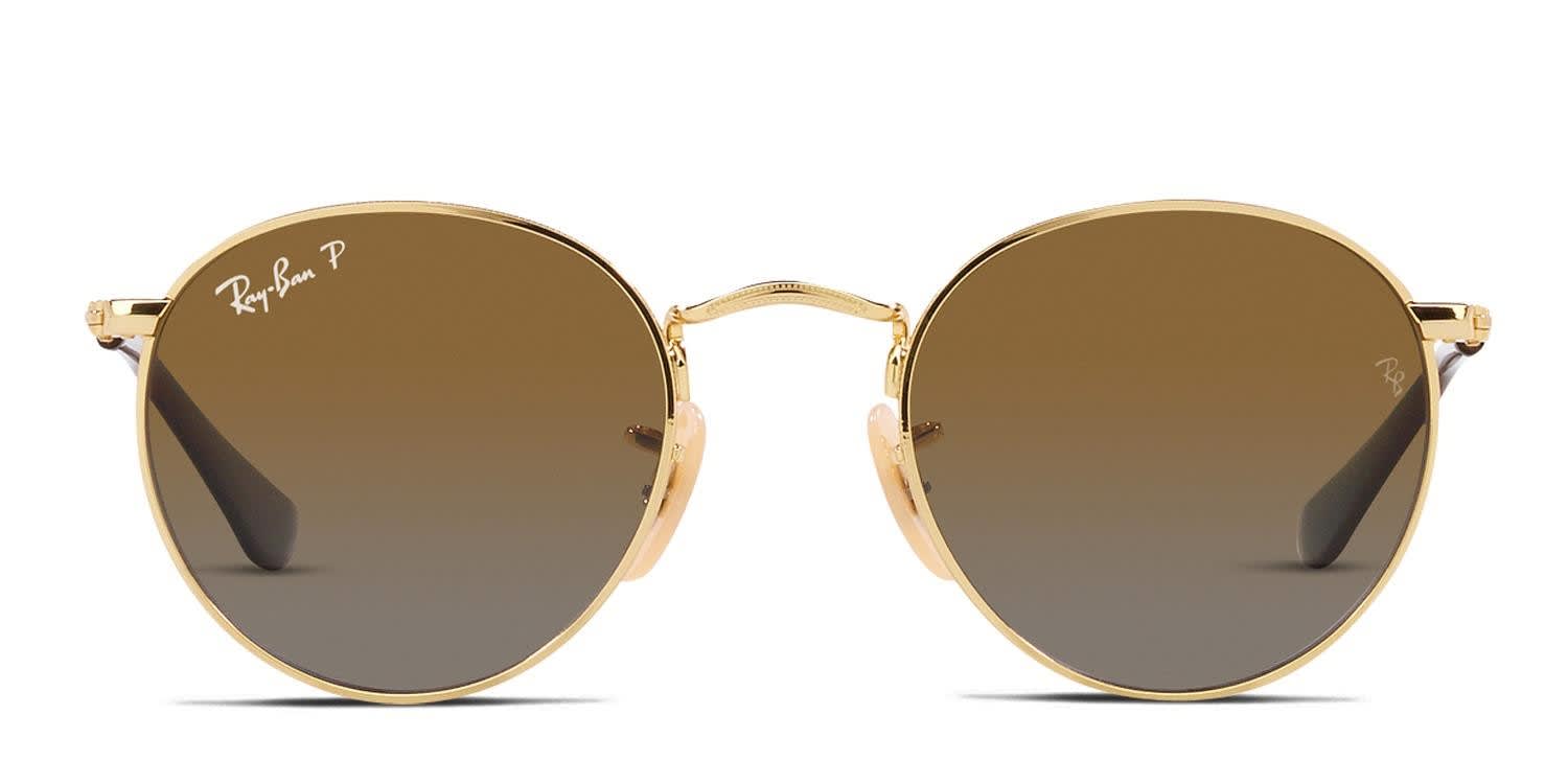 Ray-Ban RJ9547S Junior Round Kids Gold, Brown glasses - Gold / Brown - Frontal View