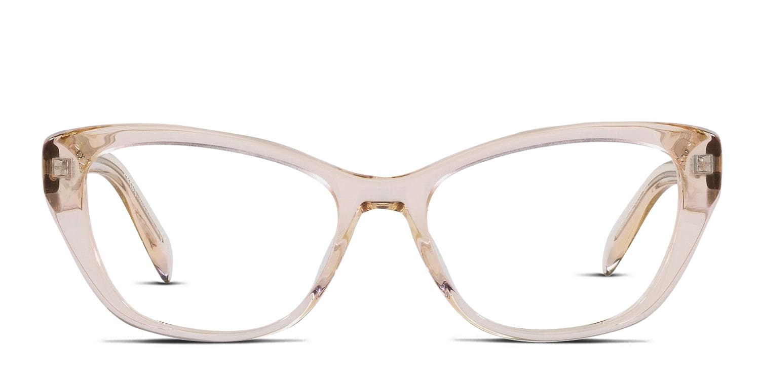 Prada PR19WV Pink, Clear glasses - Pink / Clear - Frontal View
