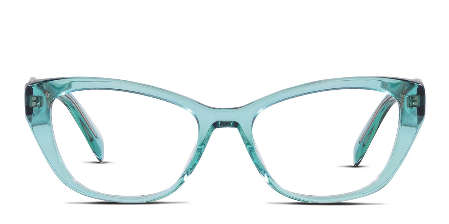 Prada PR19WV Blue/Clear Eyeglasses | Includes FREE Rx Lenses