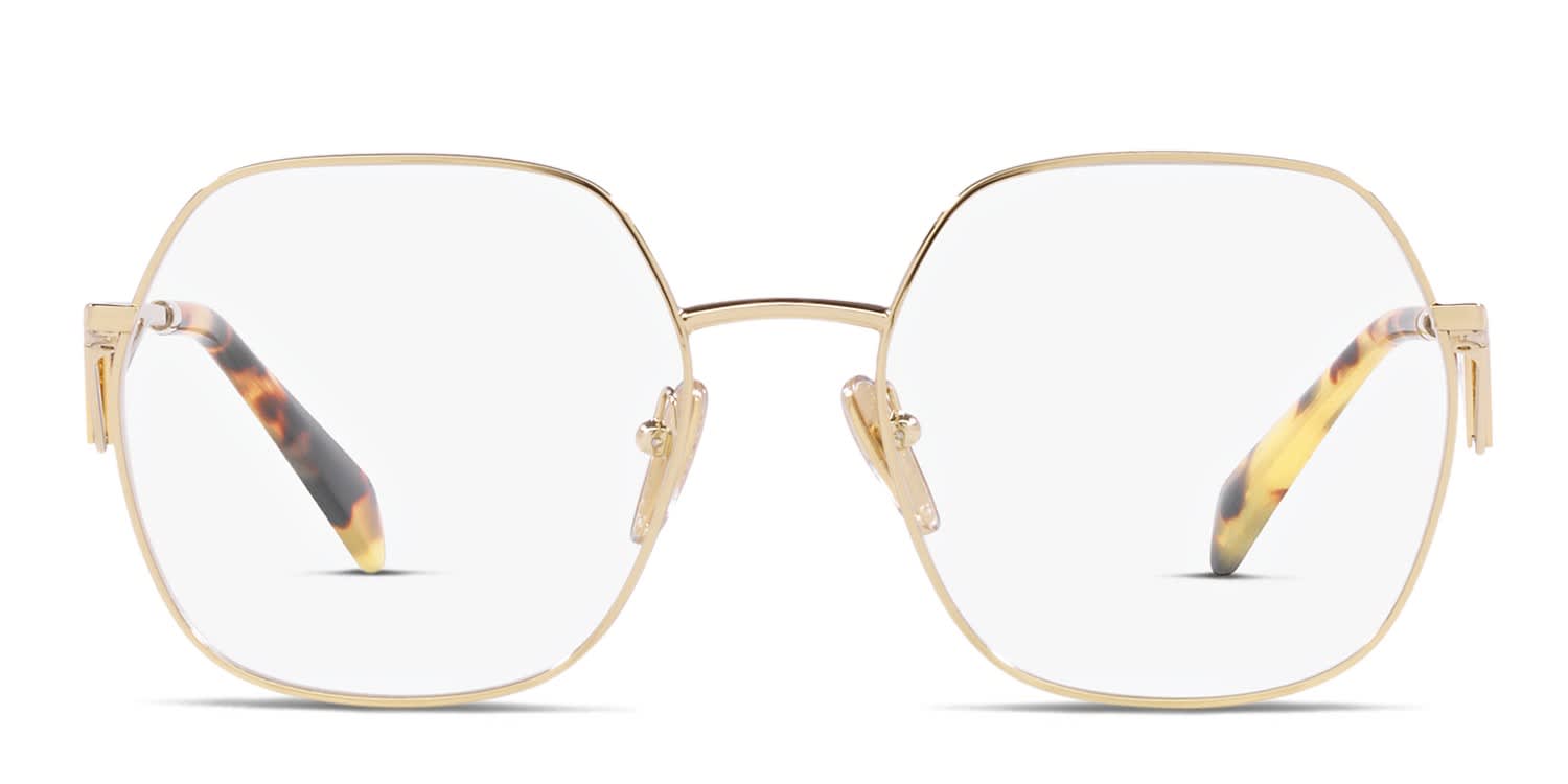 Prada PR59ZV Gold Eyeglasses | Includes FREE Rx Lenses