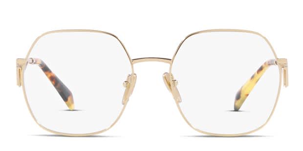 Prada PR59ZV Gold Eyeglasses | Includes FREE Rx Lenses