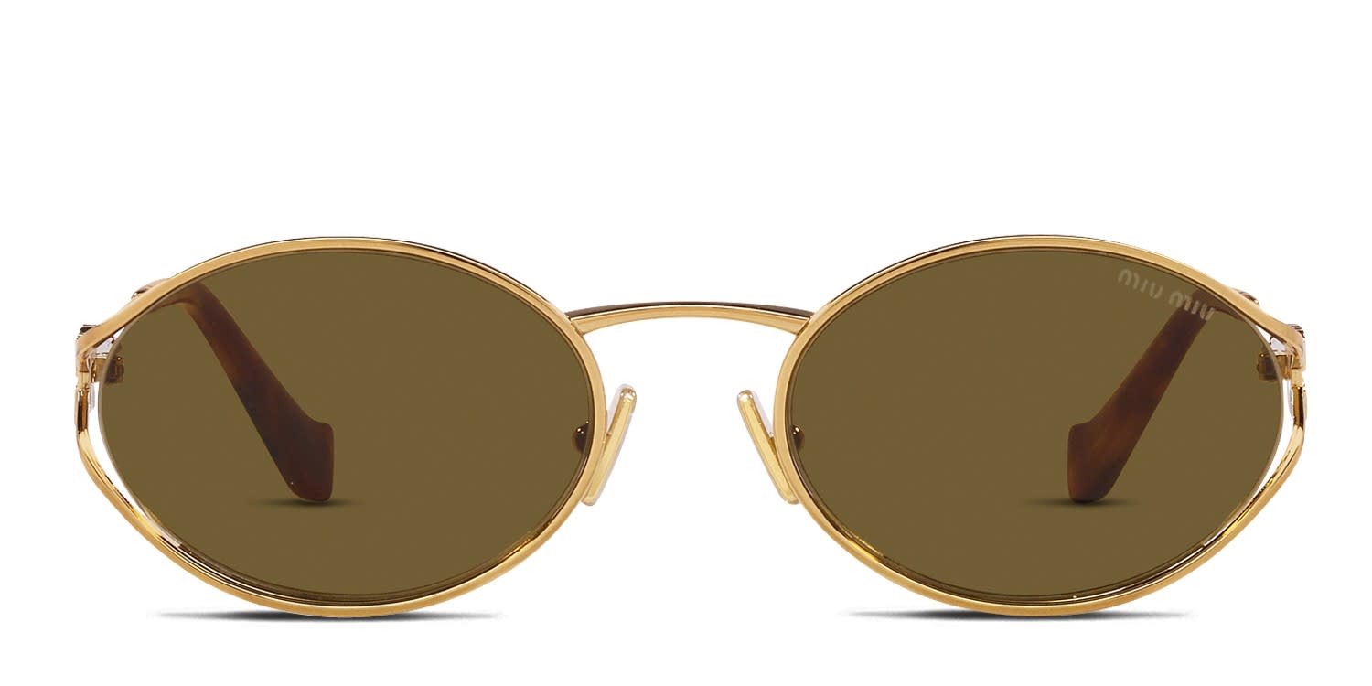 Miu Miu MU52YS Universal Fit Bronze , Brown , Gold glasses - Bronze / Brown / Gold - Frontal View