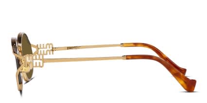 Miu Miu MU52YS Universal Fit Bronze , Brown , Gold glasses - Bronze / Brown / Gold - Side View