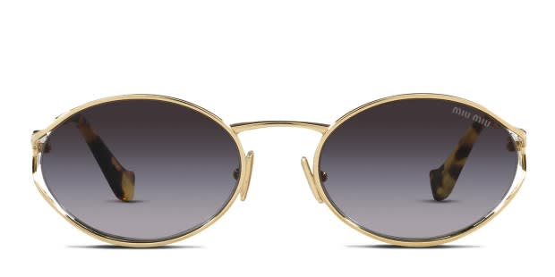 Miu Miu MU52YS Universal Fit Gold , Gray Prescription Sunglasses 