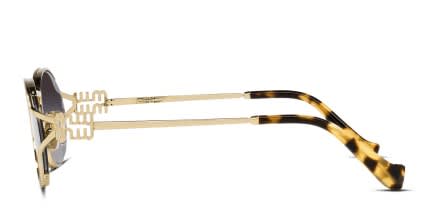 Miu Miu MU52YS Universal Fit Gold , Gray glasses - Gold / Gray - Side View