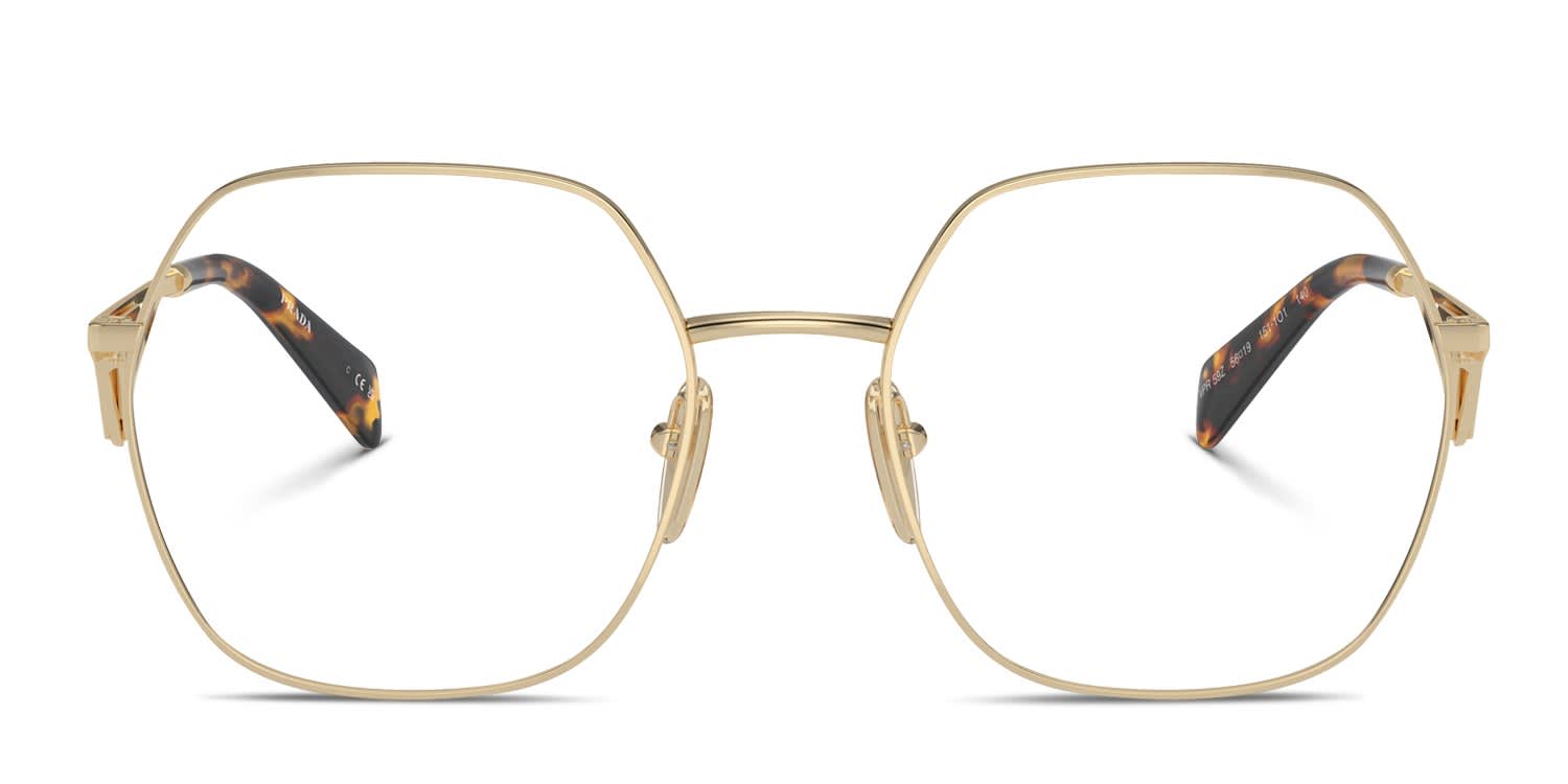 Prada PR59ZV Gold glasses - Gold - Frontal View