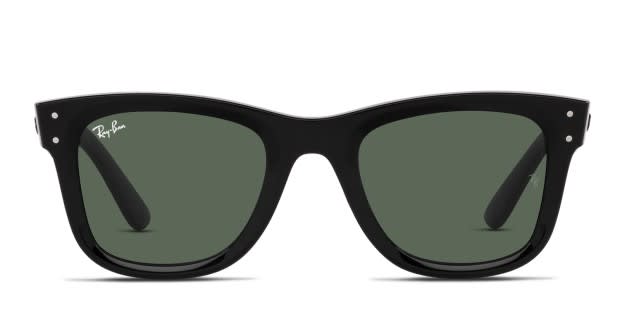 Ray-Ban RBR0502S Wayfarer Reverse black frame with dark green lenses.  Lenses provide 100% UV protection.