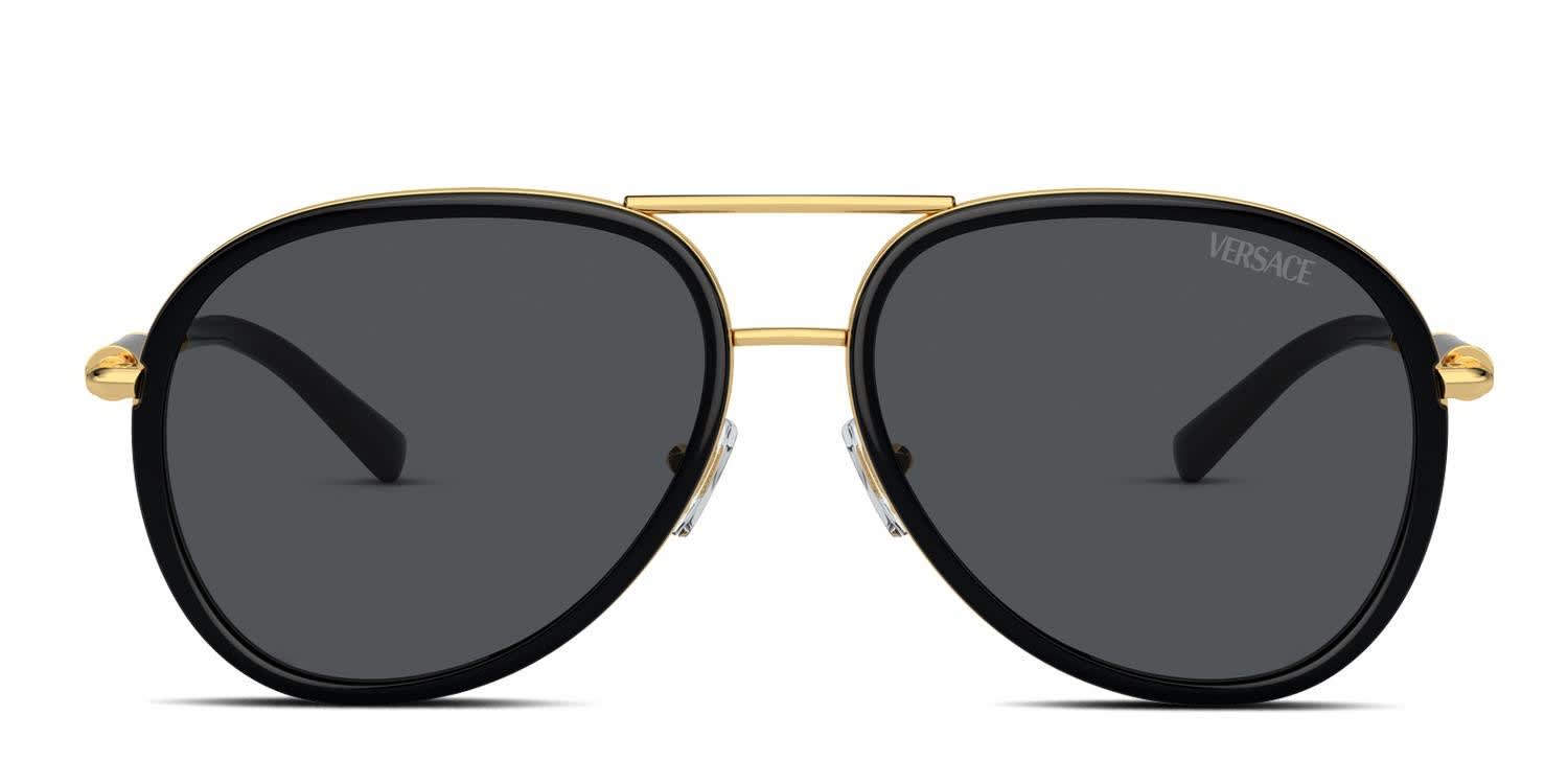 Versace VE2260 Black, Gold glasses - Black / Gold - Frontal View