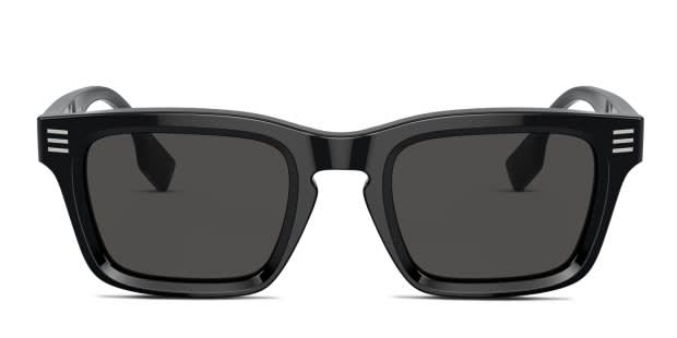 Burberry BE4403 black frame with dark grey lenses. Lenses provide