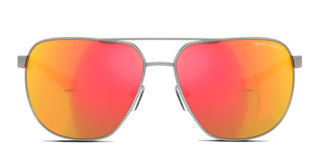 Armani Exchange AX2047S silver frame with dark violet mirrored red