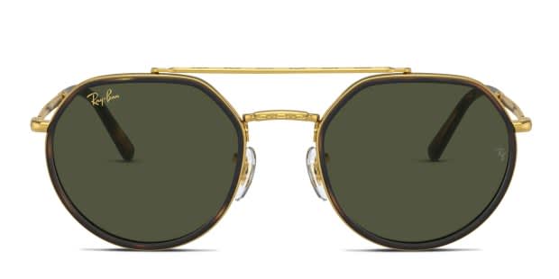 Ray-Ban RB3765 gold frame with green lenses. Lenses provide  display picture 3