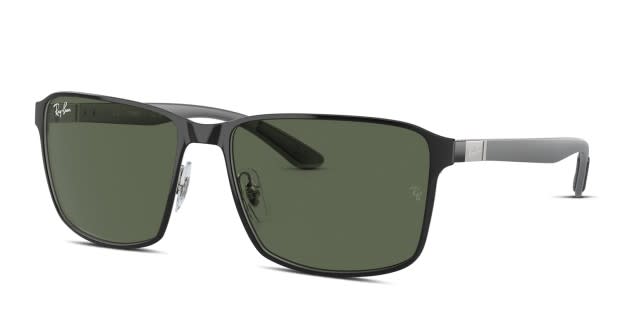 いま人気のアイテム Ray-Ban RB3721 black , silver frame with dark green lenses 小物