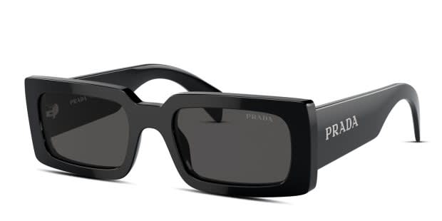 Prada PRA07S black frame with dark grey lenses. Lenses  display picture 2