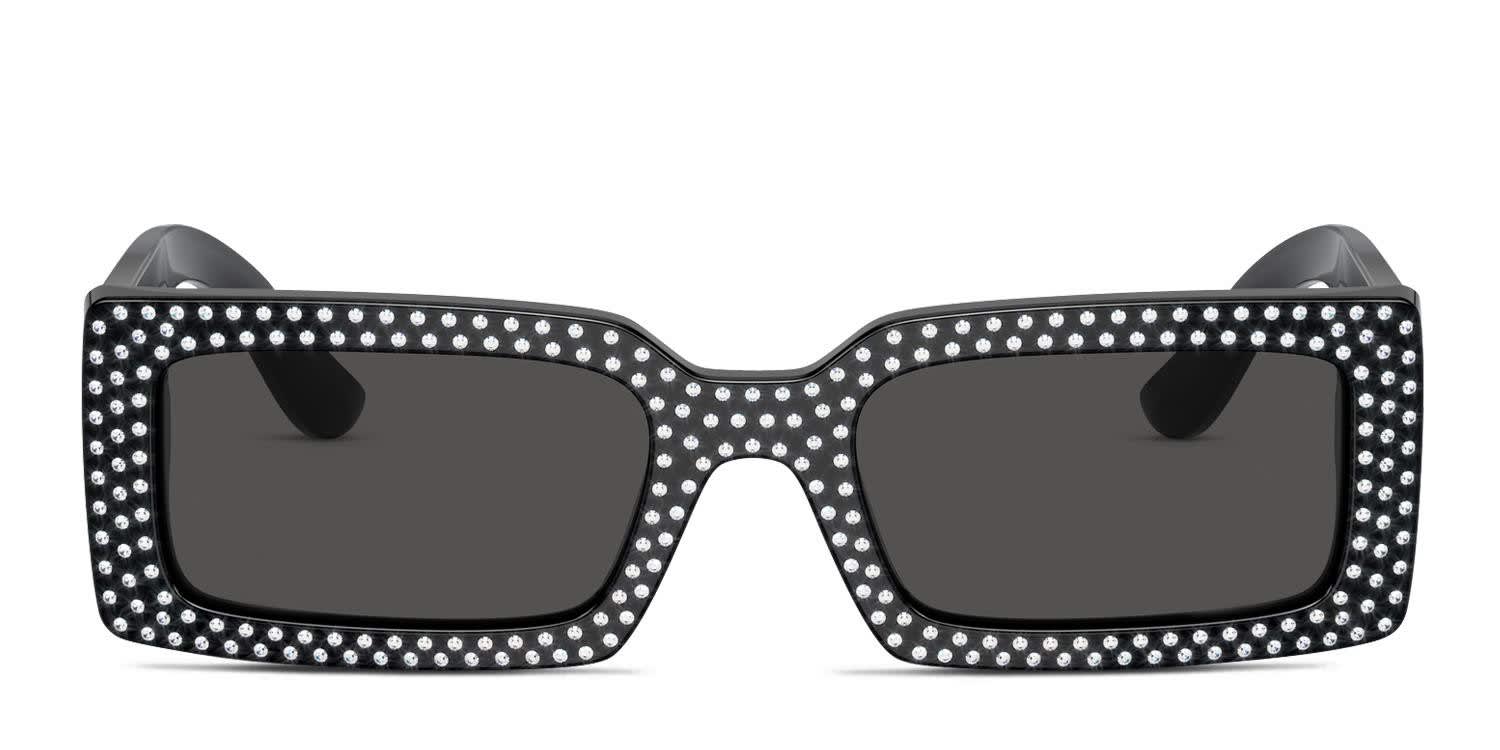 Dolce & Gabbana DG4447B Black, Glitter glasses - Black / Glitter - Frontal View