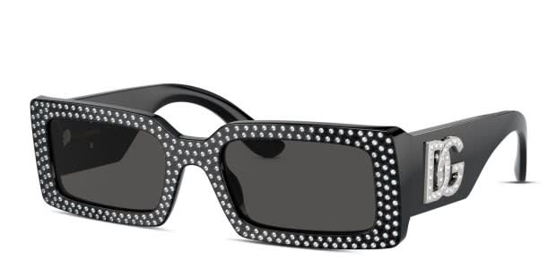 DOLCE & GABBANA ステンレスボトル ブラック Dolce & Gabbana DG4447B Black, Glitter Prescription Sunglasses